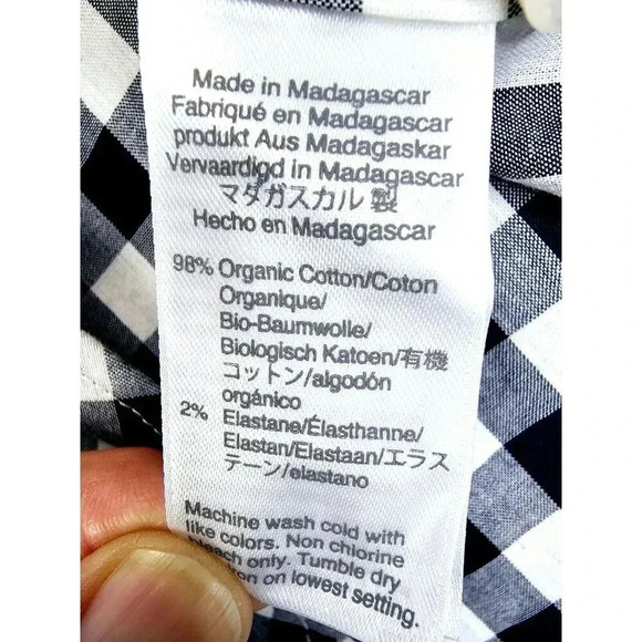 J. Crew Classic Stretch Size Medium Mens Black White Check Button Down Shirt NWT - Picture 6 of 12